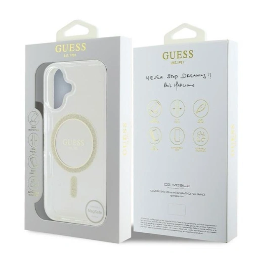 Kup Guess GUHMP16SHFGERET Apple iPhone 16 Hardcase IML Glitter Circle MagSafe transparent - GUE3633 - {ean13} - Sklep Home Screen