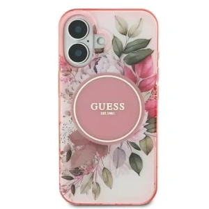 Kup Etui Guess GUHMP16SHFWBDCEP Apple iPhone 16 hardcase IML Flower & Tonal Circle MagSafe różowy/pink - GUE3635 - {ean13} - Sklep Home Screen