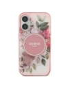Buy Guess GUHMP16SHFWBDCEP Apple iPhone 16 hardcase IML Flower & Tonal Circle MagSafe pink - GUE3635 - {ean13} - Home Screen Store Europe