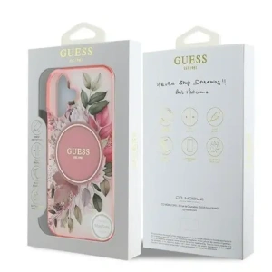Kup Etui Guess GUHMP16SHFWBDCEP Apple iPhone 16 hardcase IML Flower & Tonal Circle MagSafe różowy/pink - GUE3635 - {ean13} - Sklep Home Screen