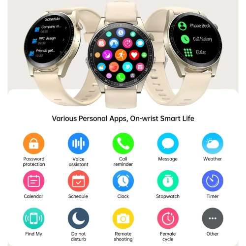 Kup Smartwatch Joyroom Classic Series JR-FC2 IP68 złoty - JYR1030 - {ean13} - Sklep Home Screen