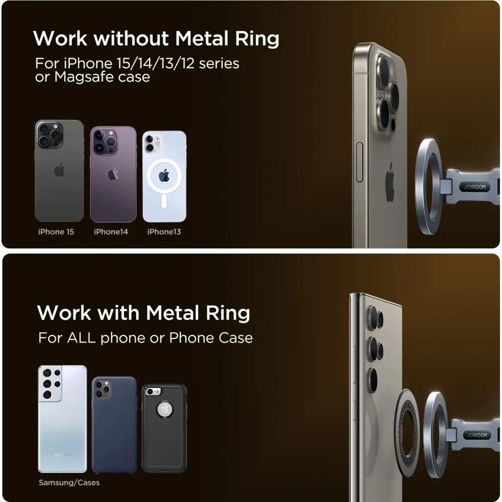 Magnetyczny uchwyt samochodowy na kokpit Joyroom JR-ZS403 szary