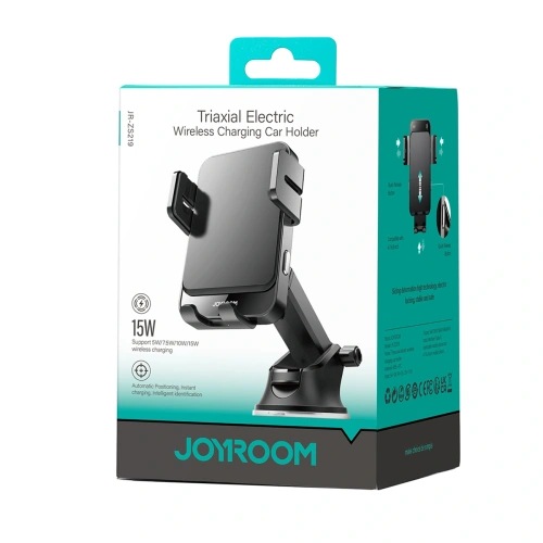 Buy Joyroom JR-ZS219 car dashboard mount with 15W inductive charger black - JYR1037 - {ean13} - Home Screen Store Europe