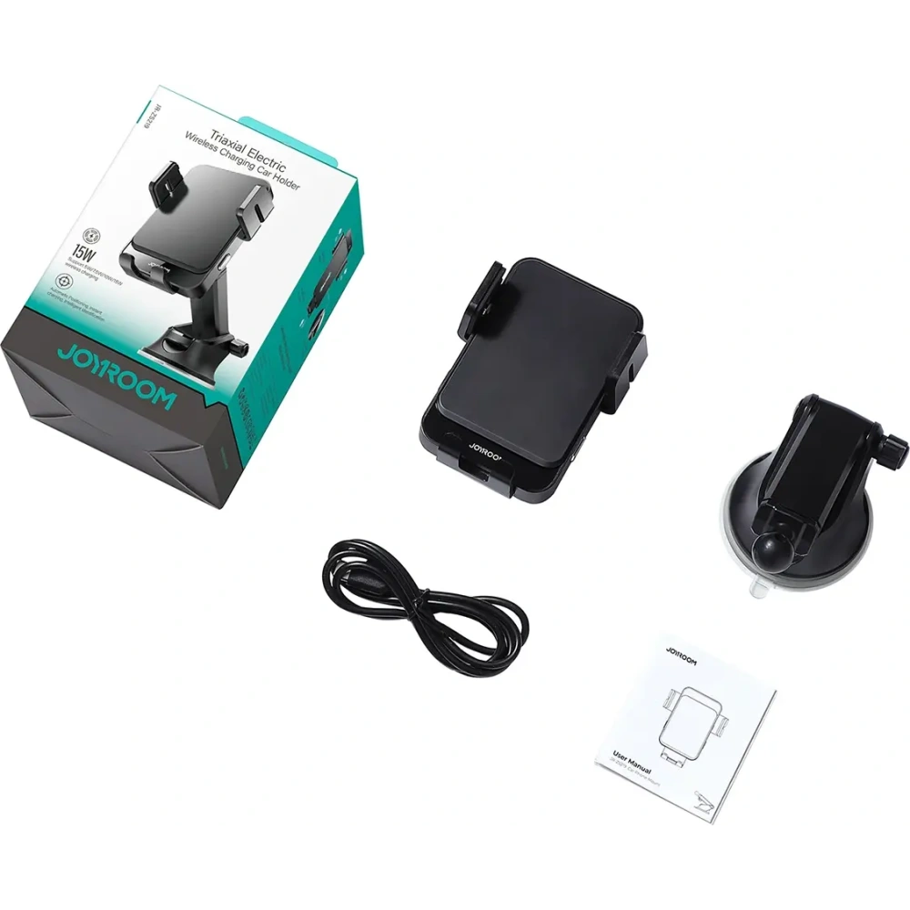 Uchwyt samochodowy na deskę rozdzielczą z ładowarką indukcyjną 15W Joyroom JR-ZS219 czarny