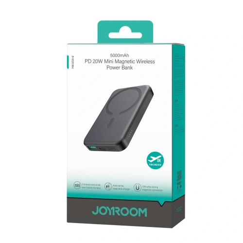 Kup Joyroom JR-W020 Mini 5000mAh 20W USB-A USB-C MagSafe negru + cablu USB-C / USB-C - JYR1039 - {ean13} - Sklep Home Screen