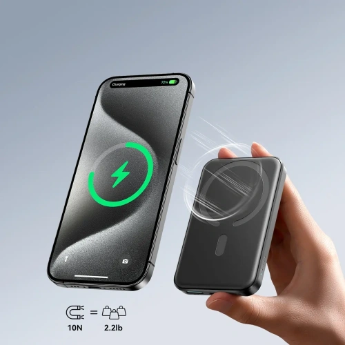 Kup Joyroom JR-W020 Mini 5000mAh 20W USB-A USB-C MagSafe fekete + USB-C / USB-C kábel - JYR1039 - {ean13} - Sklep Home Screen