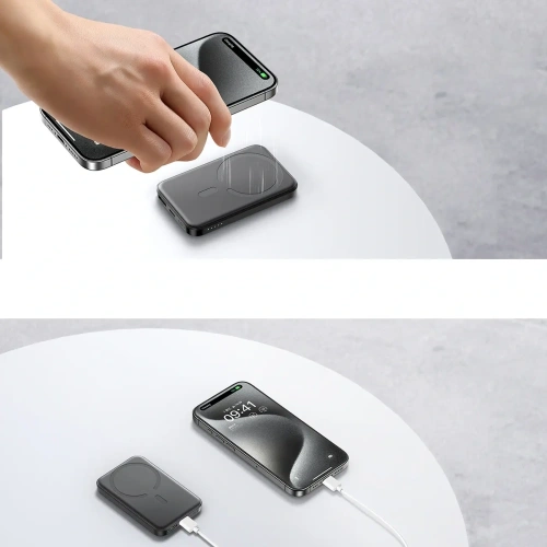 Kup Joyroom JR-W020 Mini 5000mAh 20W USB-A USB-C MagSafe negru + cablu USB-C / USB-C - JYR1039 - {ean13} - Sklep Home Screen