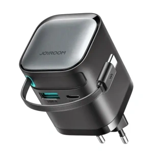 Kup Joyroom JR-TCL02 GaN Wandladegerät 65W USB-A, USB-C mit integriertem USB-C Kabel schwarz - JYR1042 - {ean13} - Sklep Home Screen