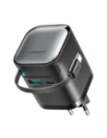Joyroom JR-TCL02 GaN Wandladegerät 65W USB-A, USB-C mit integriertem USB-C Kabel schwarz