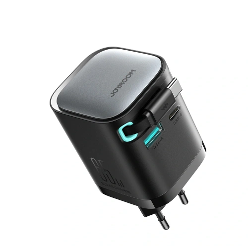 Kup Ładowarka sieciowa GaN Joyroom JR-TCL02 65W USB-A, USB-C z wbudowanym kablem USB-C czarna - JYR1042 - {ean13} - Sklep Home Screen
