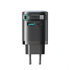 Kup Ładowarka sieciowa GaN Joyroom JR-TCL02 65W USB-A, USB-C z wbudowanym kablem USB-C czarna - JYR1042 - {ean13} - Sklep Home Screen