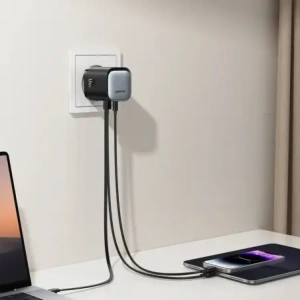 Kup Ładowarka sieciowa GaN Joyroom JR-TCL02 65W USB-A, USB-C z wbudowanym kablem USB-C czarna - JYR1042 - {ean13} - Sklep Home Screen