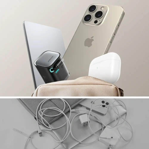 Kup Ładowarka sieciowa GaN Joyroom JR-TCL02 65W USB-A, USB-C z wbudowanym kablem USB-C czarna - JYR1042 - {ean13} - Sklep Home Screen