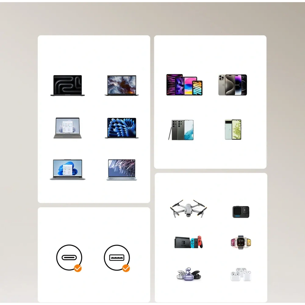 Ładowarka sieciowa GaN Joyroom JR-TCL02 65W USB-A, USB-C z wbudowanym kablem USB-C czarna