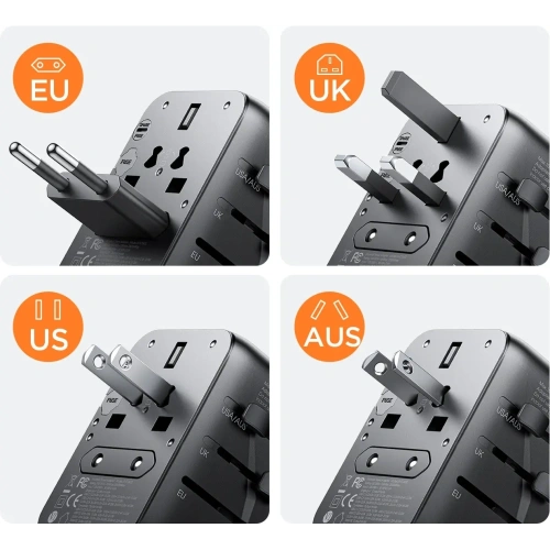 Kup Joyroom JR-TCW01 utazási adapter 17W EU / US / UK / JP / AU / CN fekete - JYR1044 - {ean13} - Sklep Home Screen