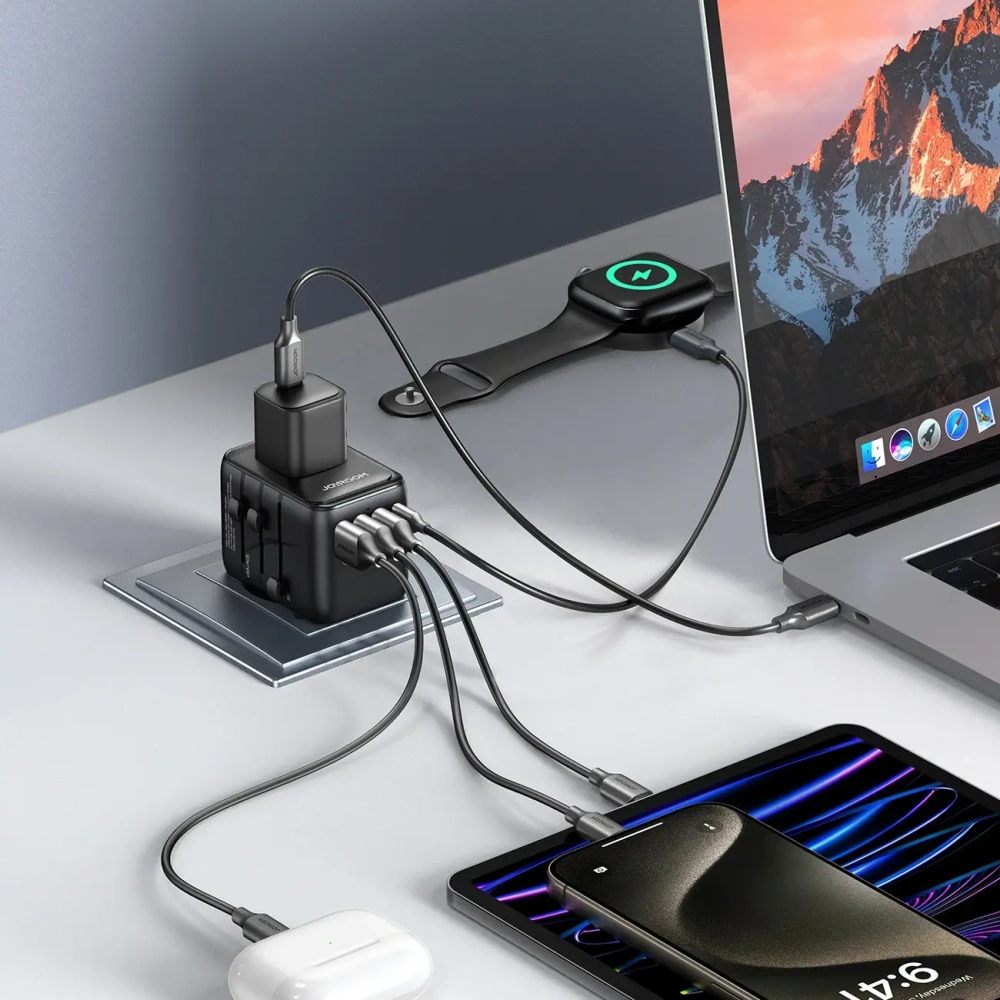 Adapter podróżny Joyroom JR-TCW01 17W EU / US / UK / JP / AU / CN czarny