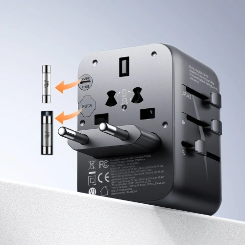 Kup Joyroom JR-TCW01 utazási adapter 17W EU / US / UK / JP / AU / CN fekete - JYR1044 - {ean13} - Sklep Home Screen