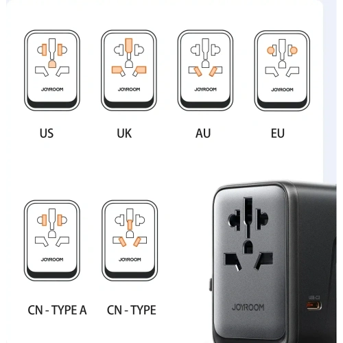 Kup Joyroom JR-TCW02 utazási adapter 65W EU / US / JP / AU / UK / CN fekete - JYR1045 - {ean13} - Sklep Home Screen