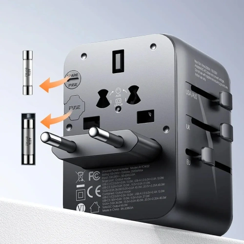 Kup Joyroom JR-TCW02 utazási adapter 65W EU / US / JP / AU / UK / CN fekete - JYR1045 - {ean13} - Sklep Home Screen