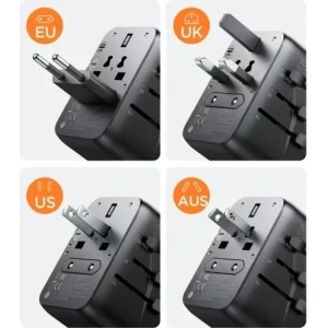 Kup Joyroom adaptor de călătorie JR-TCW02 65W EU / US / JP / AU / UK / CN negru - JYR1045 - {ean13} - Sklep Home Screen