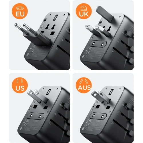 Kup Adapter podróżny Joyroom JR-TCW02 65W EU / US / JP / AU / UK / CN czarny - JYR1045 - {ean13} - Sklep Home Screen