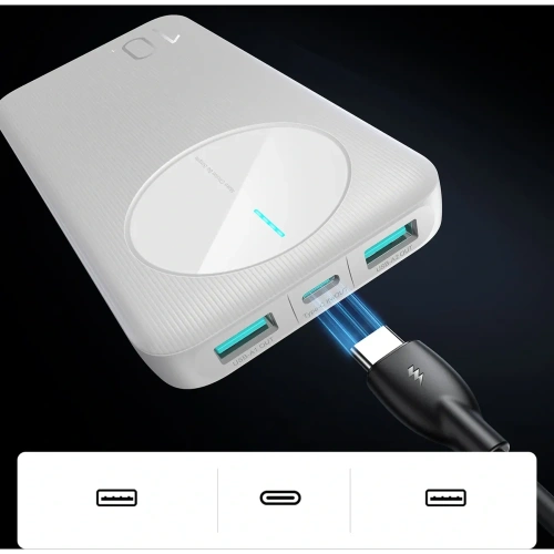 Kup Powerbank Joyroom JR-PBF12 10000mAh 12W 2.4A 2xUSB-A, USB-C bílý - JYR1047 - {ean13} - Sklep Home Screen