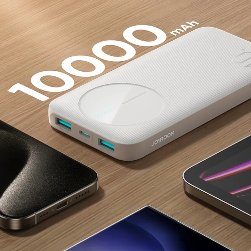 Kup Joyroom JR-PBF12 Powerbank 10000mAh 12W 2.4A 2xUSB-A, USB-C weiß - JYR1047 - {ean13} - Sklep Home Screen
