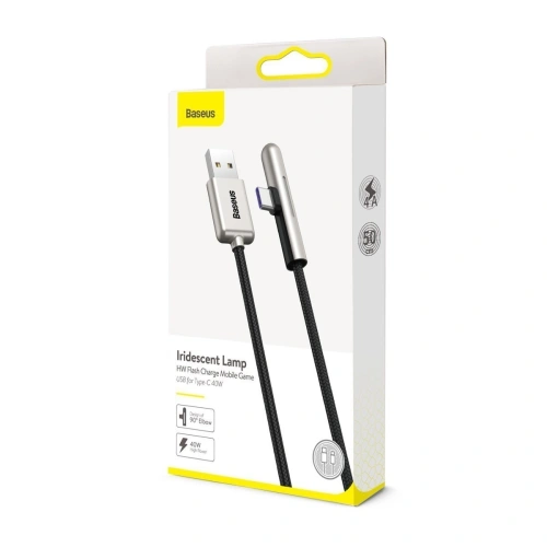 Kup Függőleges lapos USB-C kábel Baseus Iridescent, Huawei SuperCharge, 40W, 0,5 m (fekete) - BSU1119BLK - {ean13} - Sklep Home Screen