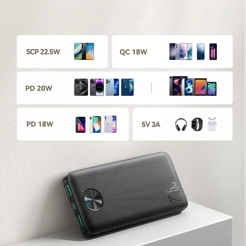 Kup Powerbank Joyroom JR-PBF15 10000mAh 22.5W USB-A USB-C 22.5W černý - JYR1048 - {ean13} - Sklep Home Screen