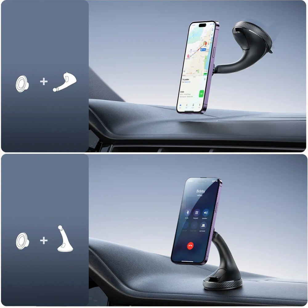 Magnetyczny uchwyt samochodowy na szybę / na kokpit Joyroom JR-ZS406 czarny