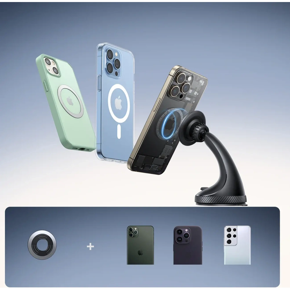 Magnetyczny uchwyt samochodowy na szybę / na kokpit Joyroom JR-ZS406 czarny