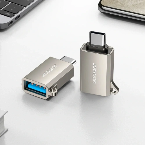 Kup Adapter Joyroom S-H151 USB-C (męski) / USB-A (żeński) z oczkiem na smycz srebrny - JYR1052 - {ean13} - Sklep Home Screen