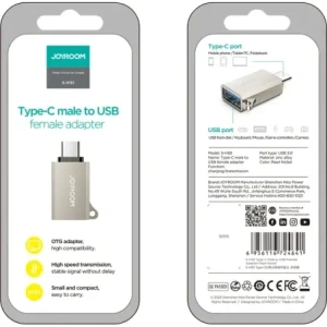 Kup Adapter Joyroom S-H151 USB-C (męski) / USB-A (żeński) z oczkiem na smycz srebrny - JYR1052 - {ean13} - Sklep Home Screen