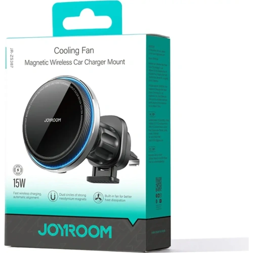 Kup Držák do auta s indukční nabíječkou MagSafe na mřížku Joyroom JR-ZS387 s ventilátorem černý - JYR1055 - {ean13} - Sklep Home Screen