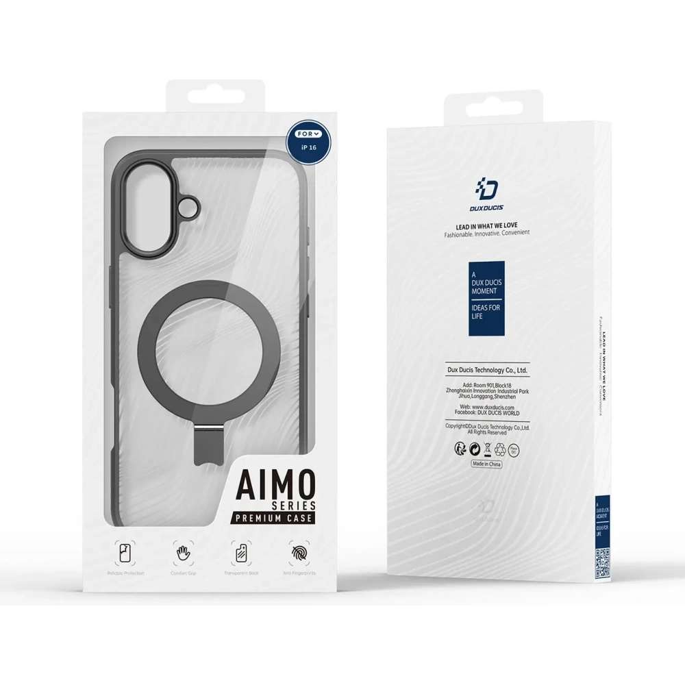 Etui z podstawką Dux Ducis Aimo Mag MagSafe Apple iPhone 16 czarne