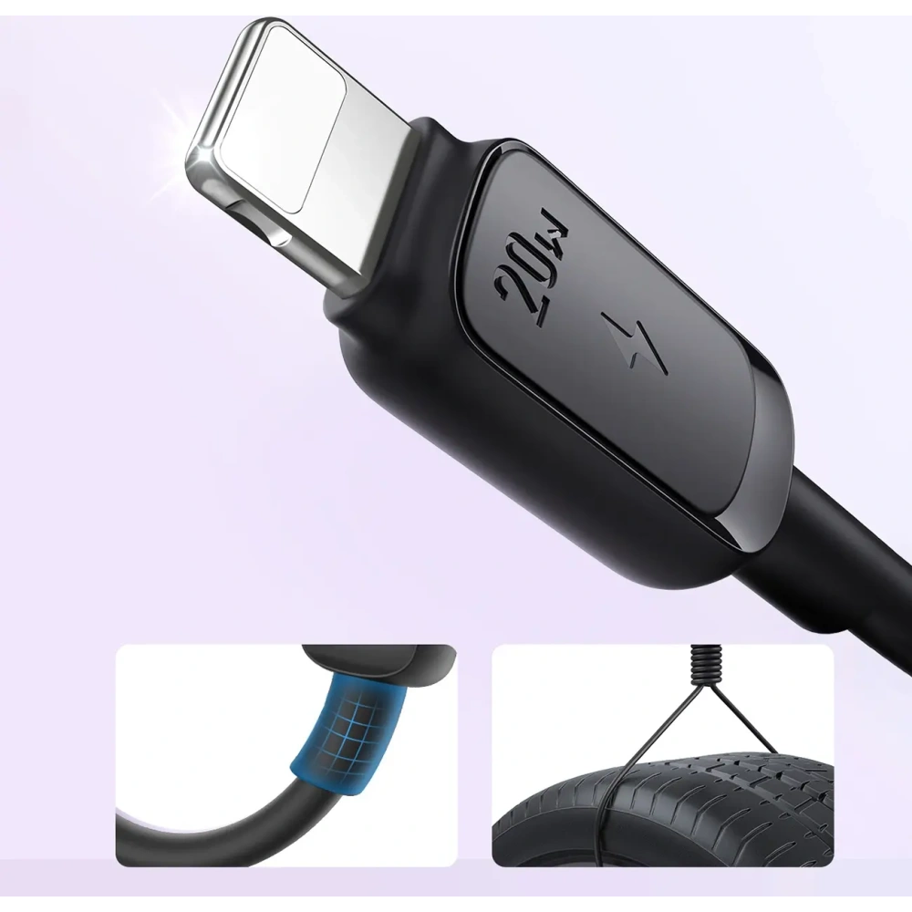 Kabel Joyroom Multi-Color Series A14 USB-C / Lightning 20W 1.2m czarny