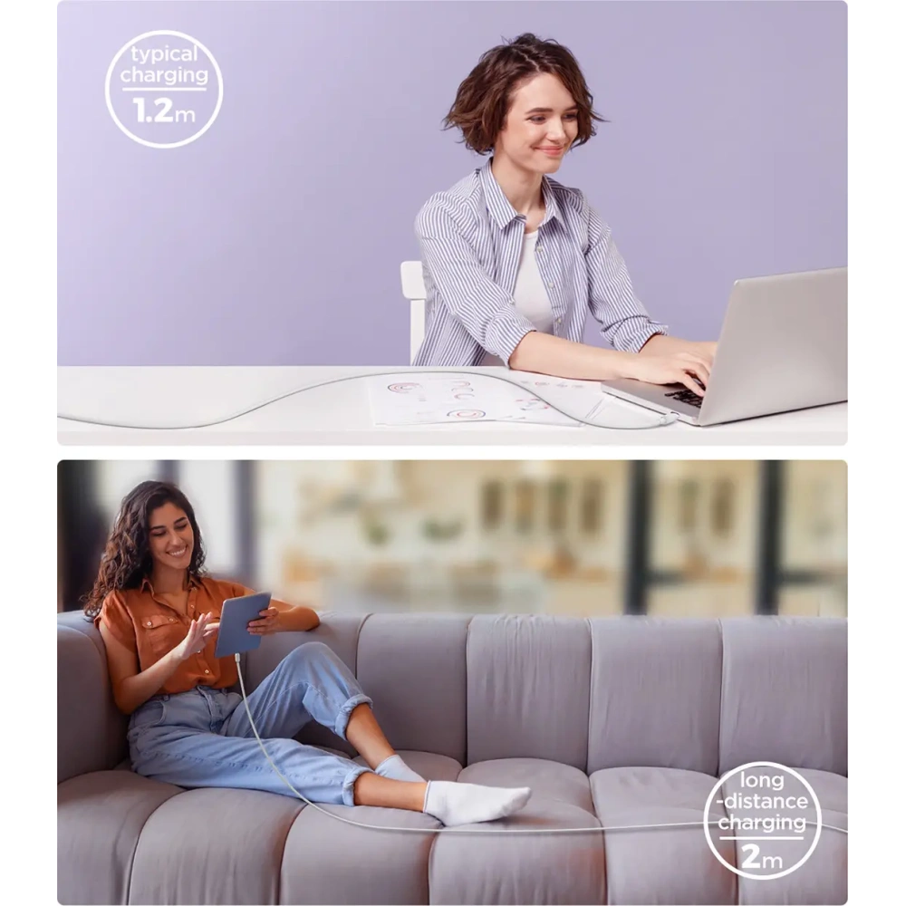 Kabel Joyroom Multi-Color Series A14 USB-C / USB-C 100W 1.2m biały