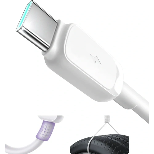 Kup Kabel Joyroom Multi-Color Series A14 USB-A / USB-C 3A 1.2m bílý - JYR1058 - {ean13} - Sklep Home Screen
