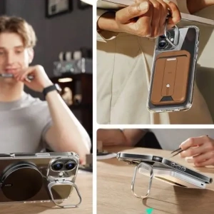 ESR Suport clasic hibrid HaloLock MagSafe și sticlă călită Apple iPhone 16 Transparent