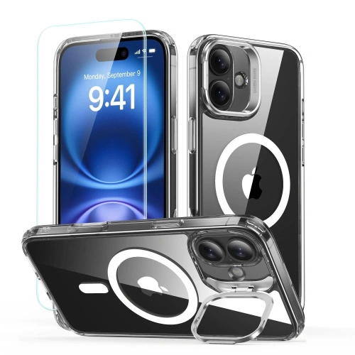 Buy ESR Classic Hybrid Kickstand HaloLock MagSafe & Tempered Glass Apple iPhone 16 Plus Clear - ESR854 - {ean13} - Home Screen Store Europe