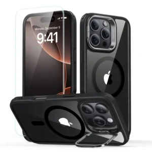 Buy ESR Classic Hybrid Kickstand HaloLock MagSafe & Tempered Glass Apple iPhone 16 Pro Clear/black - ESR855 - {ean13} - Home Screen Store Europe