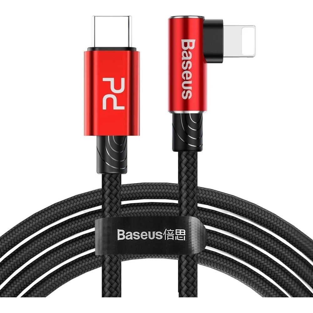  Kabel kątowy USB-C do Lightning PD Baseus MVP Elbow, 18W, 1m (czerwony)