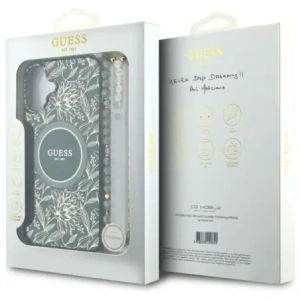 Kup Guess GUHMP16MHCPOFPA Apple iPhone 16 Plus Hartschale IML Blumen Allover Elektro mit Perlenband MagSafe grün - GUE3636 - {ean13} - Sklep Home Screen