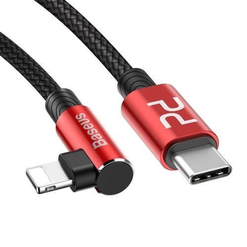 Kup Cablu unghiular USB-C la Lightning PD Baseus MVP Elbow, 18W, 1m (roșu) - BSU1126RED - {ean13} - Sklep Home Screen