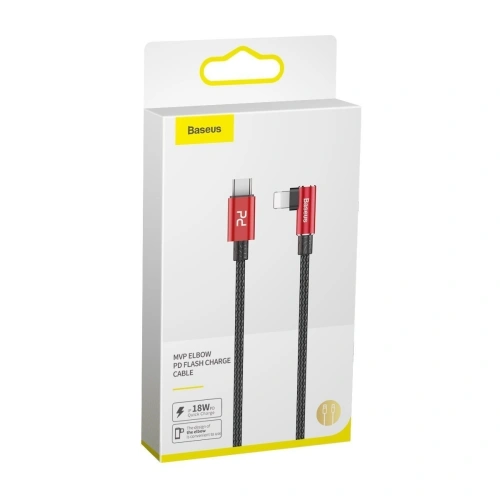 Kup Cablu unghiular USB-C la Lightning PD Baseus MVP Elbow, 18W, 1m (roșu) - BSU1126RED - {ean13} - Sklep Home Screen