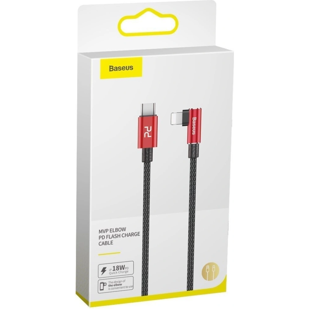  Kabel kątowy USB-C do Lightning PD Baseus MVP Elbow, 18W, 1m (czerwony)