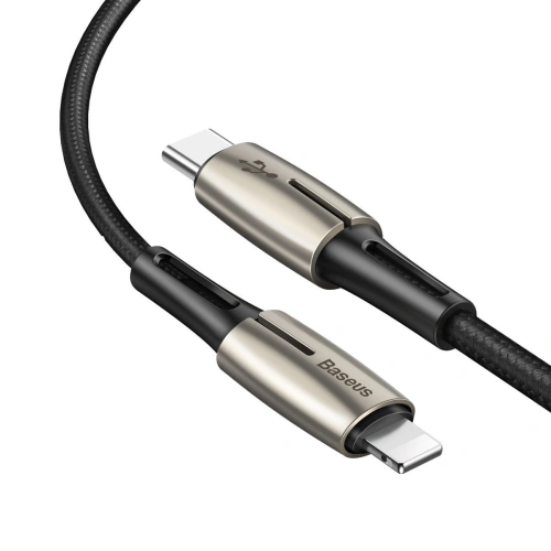 Kup Kabel USB-C do Lightning PD Baseus Waterdrop z diodą LED, 18W, 1,3m (czarny) - BSU1129BLK - {ean13} - Sklep Home Screen