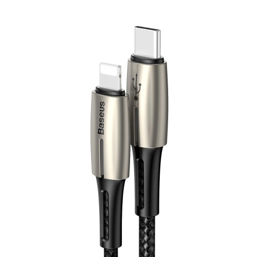 Kup Kabel USB-C do Lightning PD Baseus Waterdrop z diodą LED, 18W, 1,3m (czarny) - BSU1129BLK - {ean13} - Sklep Home Screen