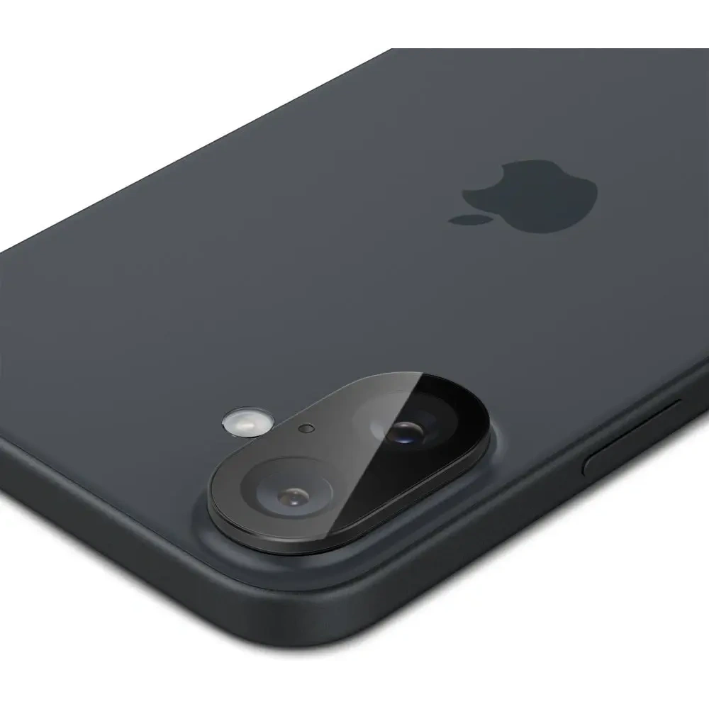 Szkło hartowane na aparat Spigen GLAS.tR Ez Fit Optik Pro Camera Protector Apple iPhone 16 / 16 Plus Black [2 PACK]