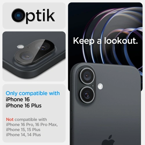 Buy Spigen GLAS.tR Ez Fit Optik Pro Camera Protector Apple iPhone 16 / 16 Plus Black [2 PACK] - SPN16490 - {ean13} - Home Screen Store Europe